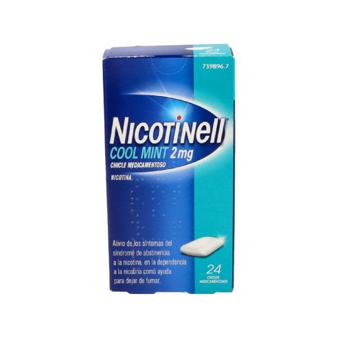 NICOTINELL COOL MINT 2 MG 24 CHICLES MEDICAMENTO