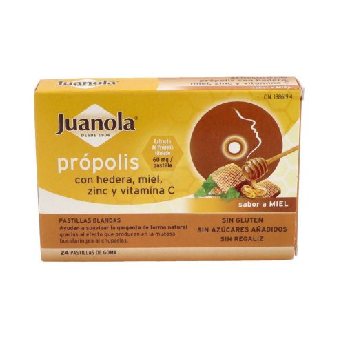 PROPOLIS JUANOLA HIEDRA PASTILLAS MIEL 24 PASTIL