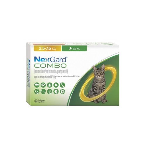 NEXGARD COMBO GATOS 2,5-7,5 KG CAJA 3 U